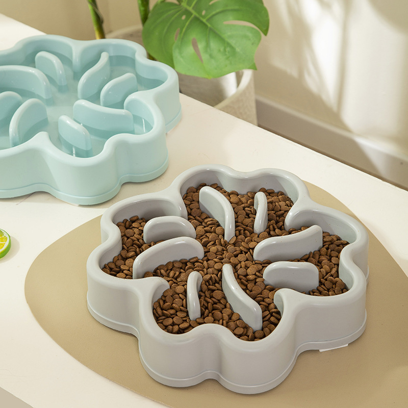 Cat &amp; Dog Slow Feeder Anti-Choke Non-Slip Large &amp; Medium Breed Plastic Pet Bowl for Indoor Use