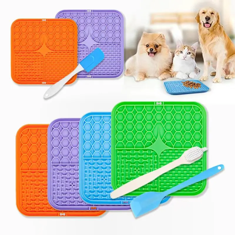Dog Silicone Lick Mat Slow Feeder Bowl Non Slip Pet Feeding Bowl