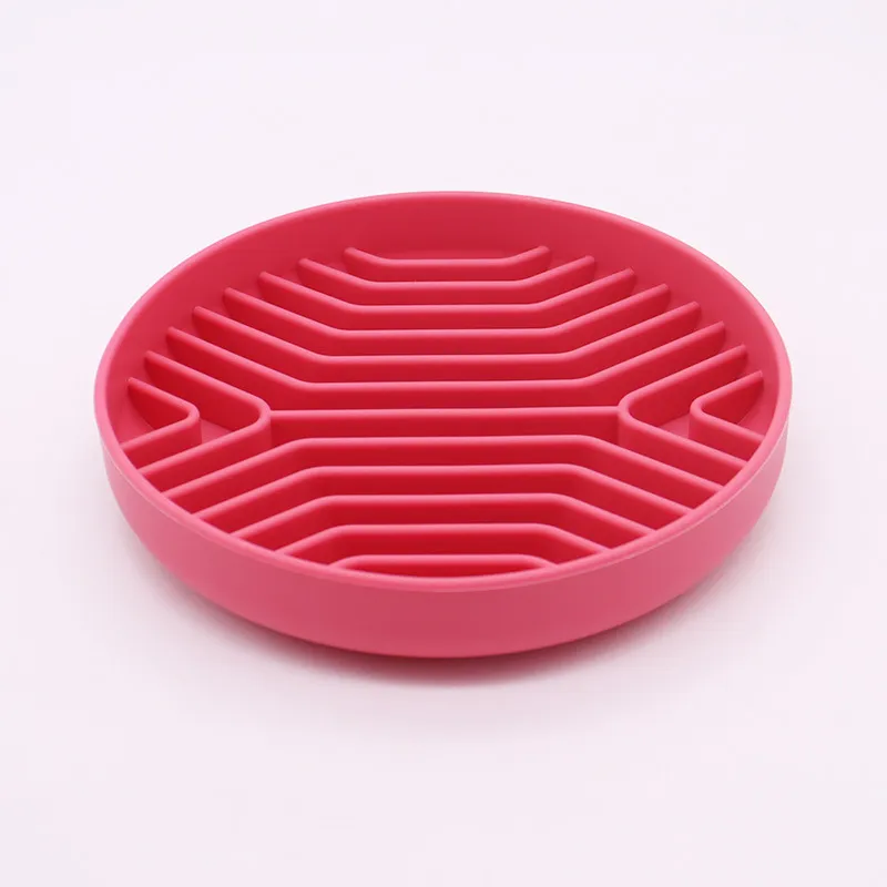 Custom Eco-Friendly Waterproof Silicone Dog Bowl Non-Slip Suction Cups Rounded Storage with Slow Feeder Feature