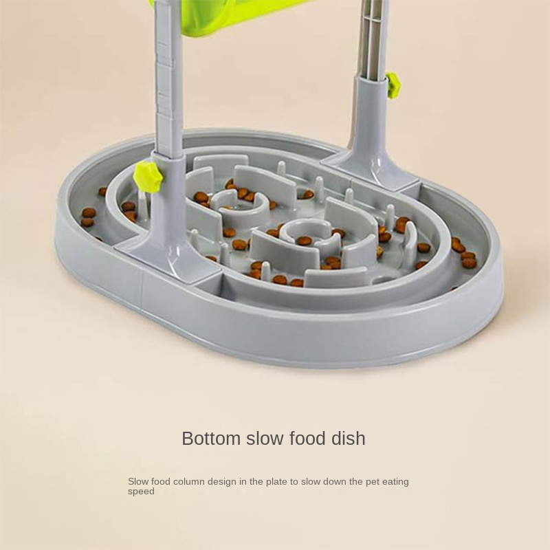 Snowspaws Drum Type Leakage Slow Food Anti-choking Height Adjustable Dog Puzzle Interactive Eco-friendly Plastic Feeder Bowl