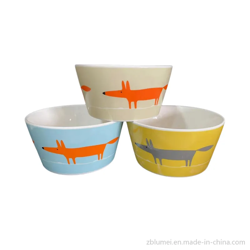 Ceramic Stoneware Pet Dog Cat Food and Water Feeding Drinking Bowls Dishes