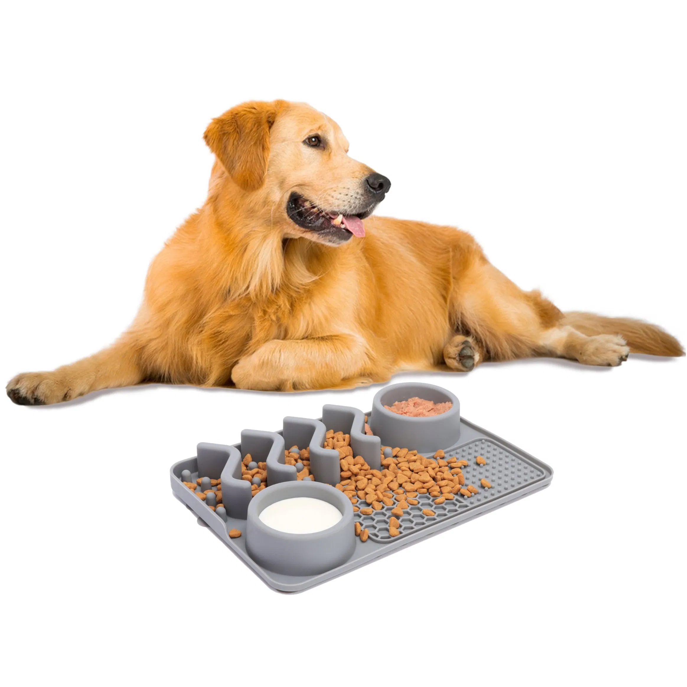 BPA-Free Food Grade Silicone Slow Feed Plate Pet Bowls &amp; Feeders for Dogs and Cats Easy Licking Animals Licking Plate
