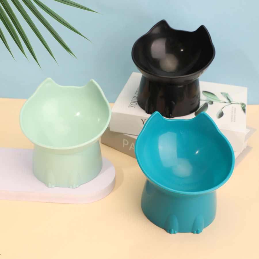 Whisker Cat Feeder Bowl Elevated Pet Feeding Dish Tilted Edge Cat Feeder Pet Neck Protection Pets Feeder Cat Bowl Pets Product Pet Goods Pet Ware Feeder Bowl