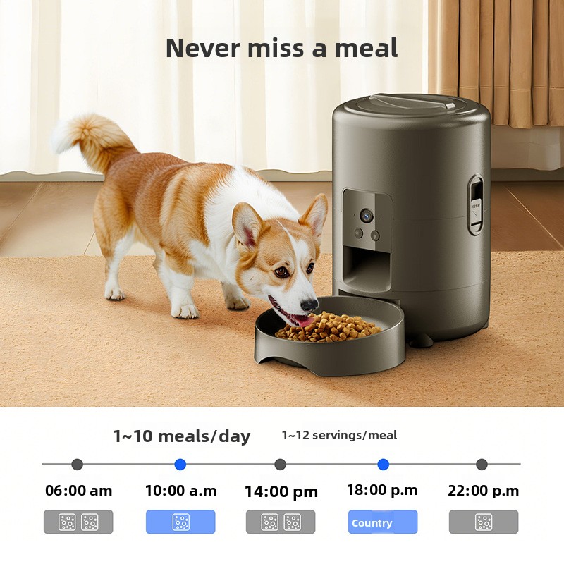 2L Smart Automatic Pet Feeder, WiFi APP Control, Timed Portion Feeding, Video Monitoring, ABS Cat Dog Food Dispenser