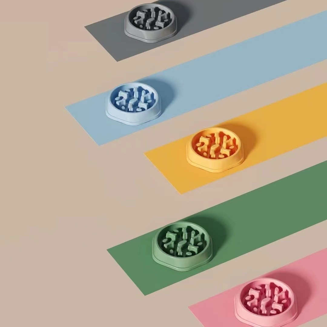 Silicone Gel Modern Stylish Portable Love Pet Slow-Feeding Anti-Choking Adjustable Difficulty Macaron-Colored Dog Cat Food