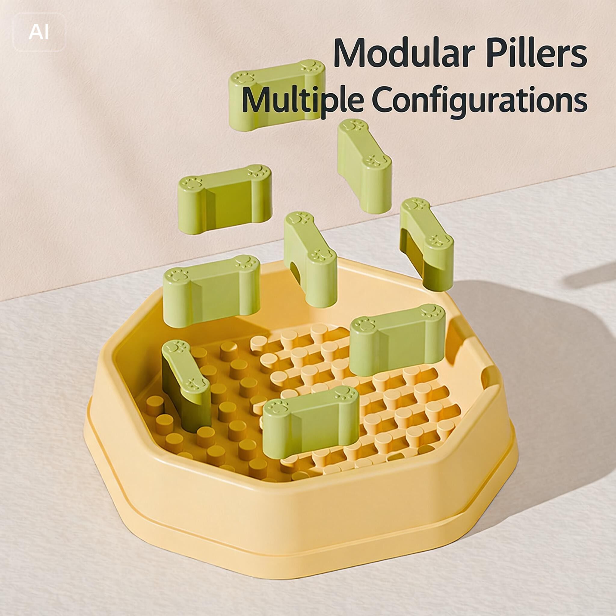 Adjustable Difficulty Slow Feeder Dog Bowl Modular Pillar Anti-Choking Pet Puzzle Feeder for Healthy Eating Factory