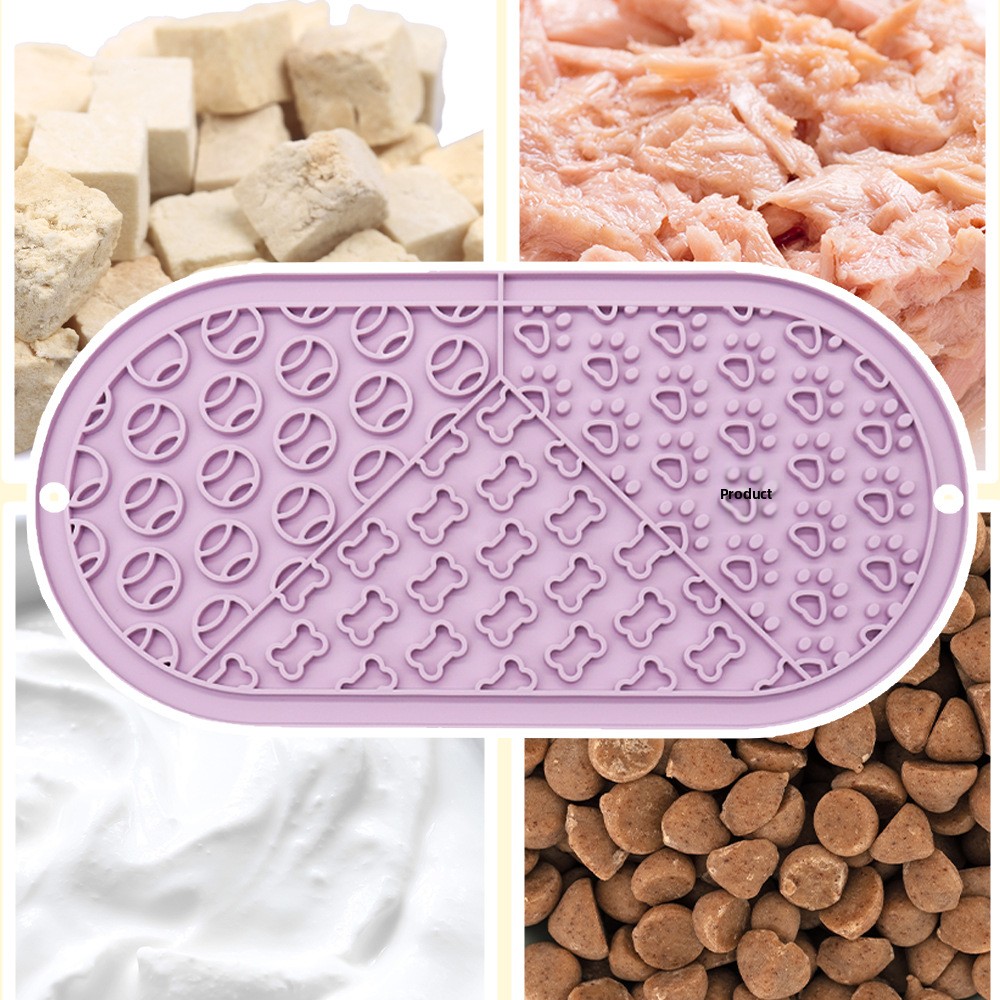 Cross-Border Silicone Dog &amp; Cat Licking Mat with Slow-Feeding Suction-Cup Non-Slip &amp; Anti-Choking Features