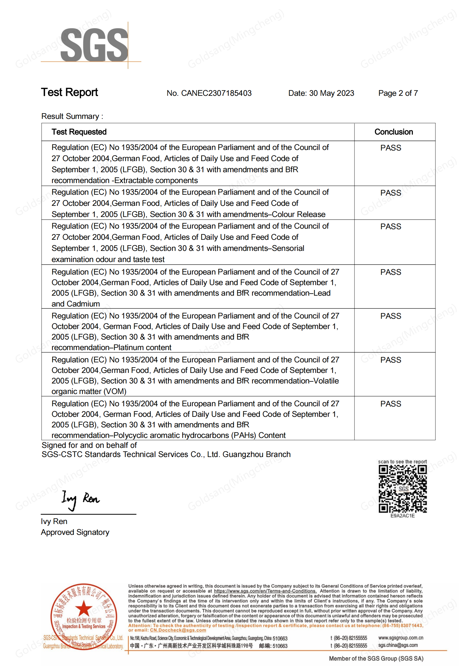 LFGB Certification