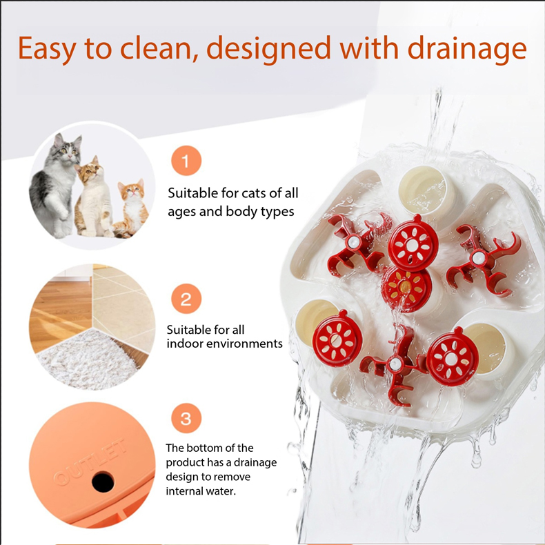 Interactive Cat Puzzle Feeder Treat Dispensing Toy Maze Slow Feeder Anti Choke Hide and Seek Food Puzzle for Indoor Cats