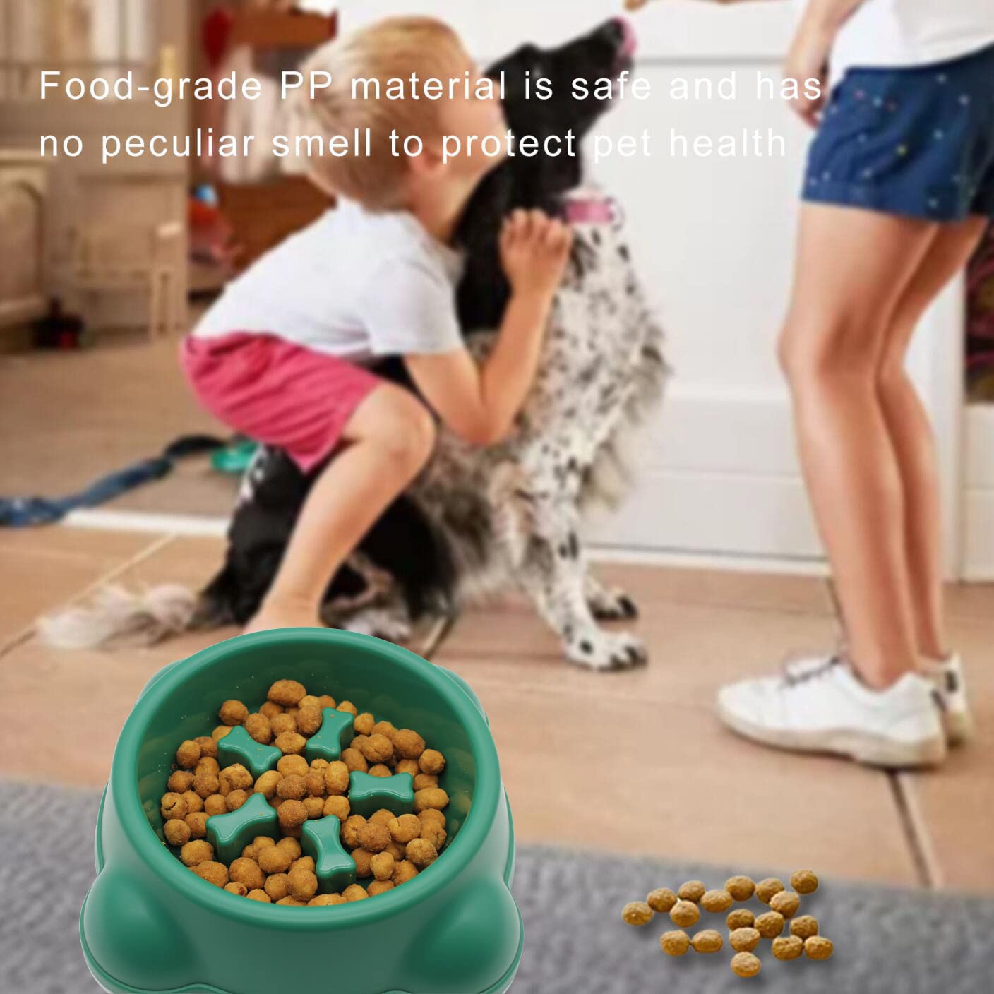 Slow Feeder Eco-Friendly Plastic Dog Bowls Non-Slip Maze Puzzle Design Interactive Bloat-Prevention Choking Prevention for