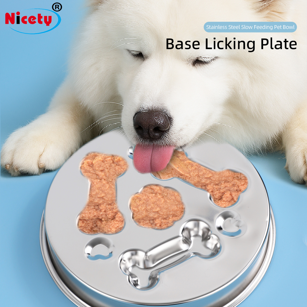 Modern Style Pet Food &amp; Water Bowls 304 Stainless Steel Portable Eco-friendly Slow Feeder Easy Clean Dog/cat Bowl Love Style
