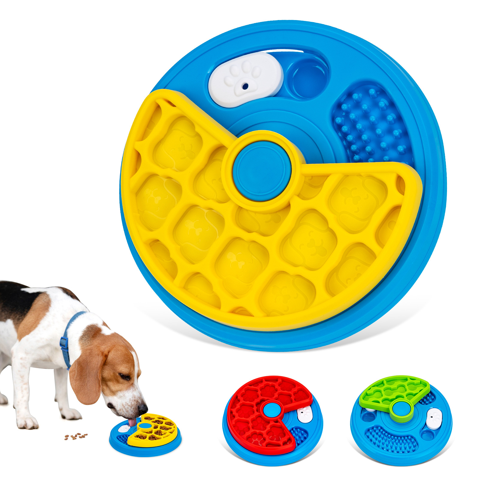 New Pet Slow Food Bowl Anti Choking Puzzle Spinning PP Feeder Maze Design Anti Upset Dog &amp; Cat Basin Portable Automatic