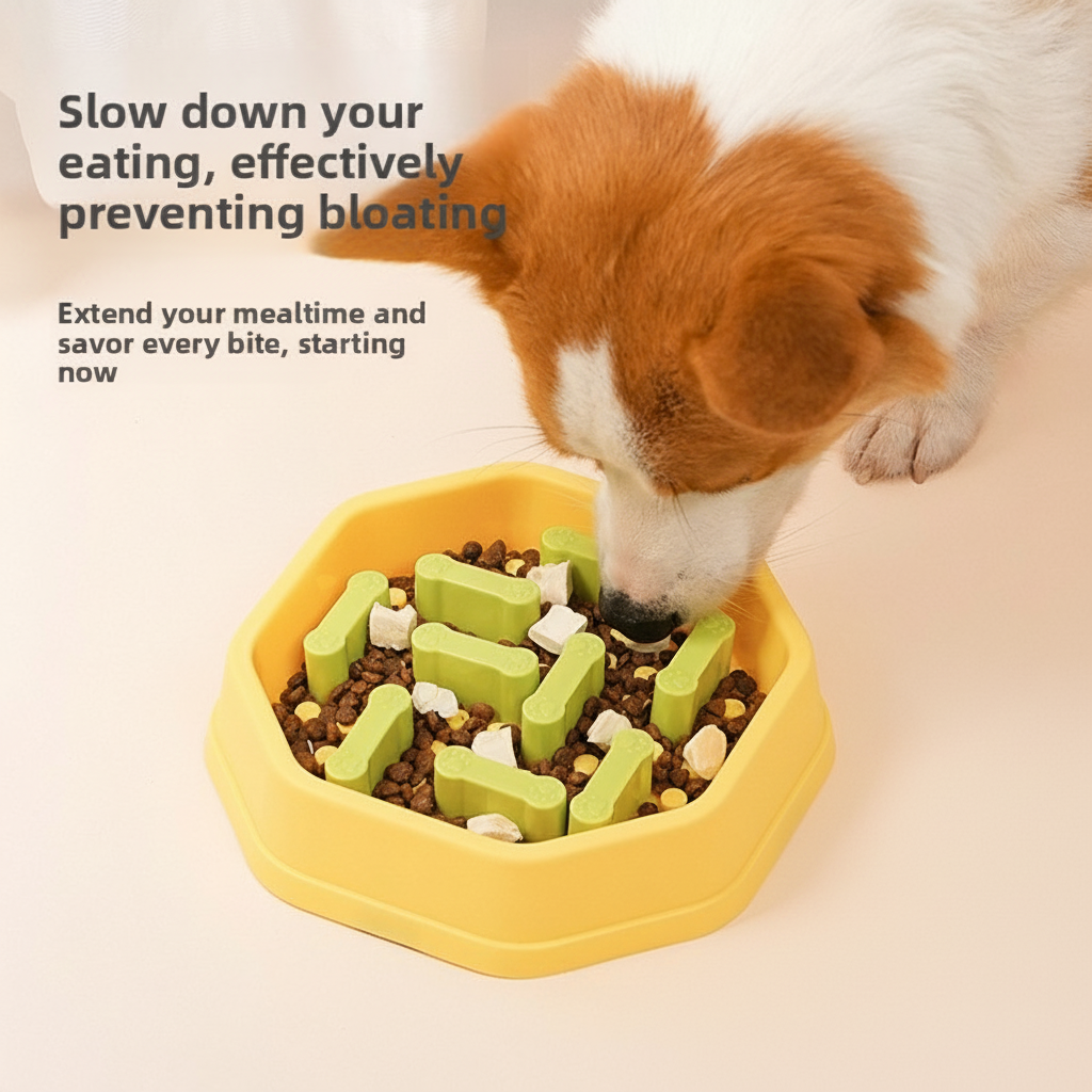 Pet Slow Feeding Anti Choking Adjustable Difficulty Anti Spill Dog Cat Pet Bowl