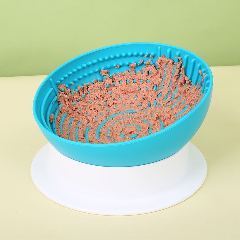 Custom Eco Friendly Double Adjustable Elevated Non Slip Covered Silicone Travel Dog Cat Pet Slow Food Feeders Bowls With Stand
