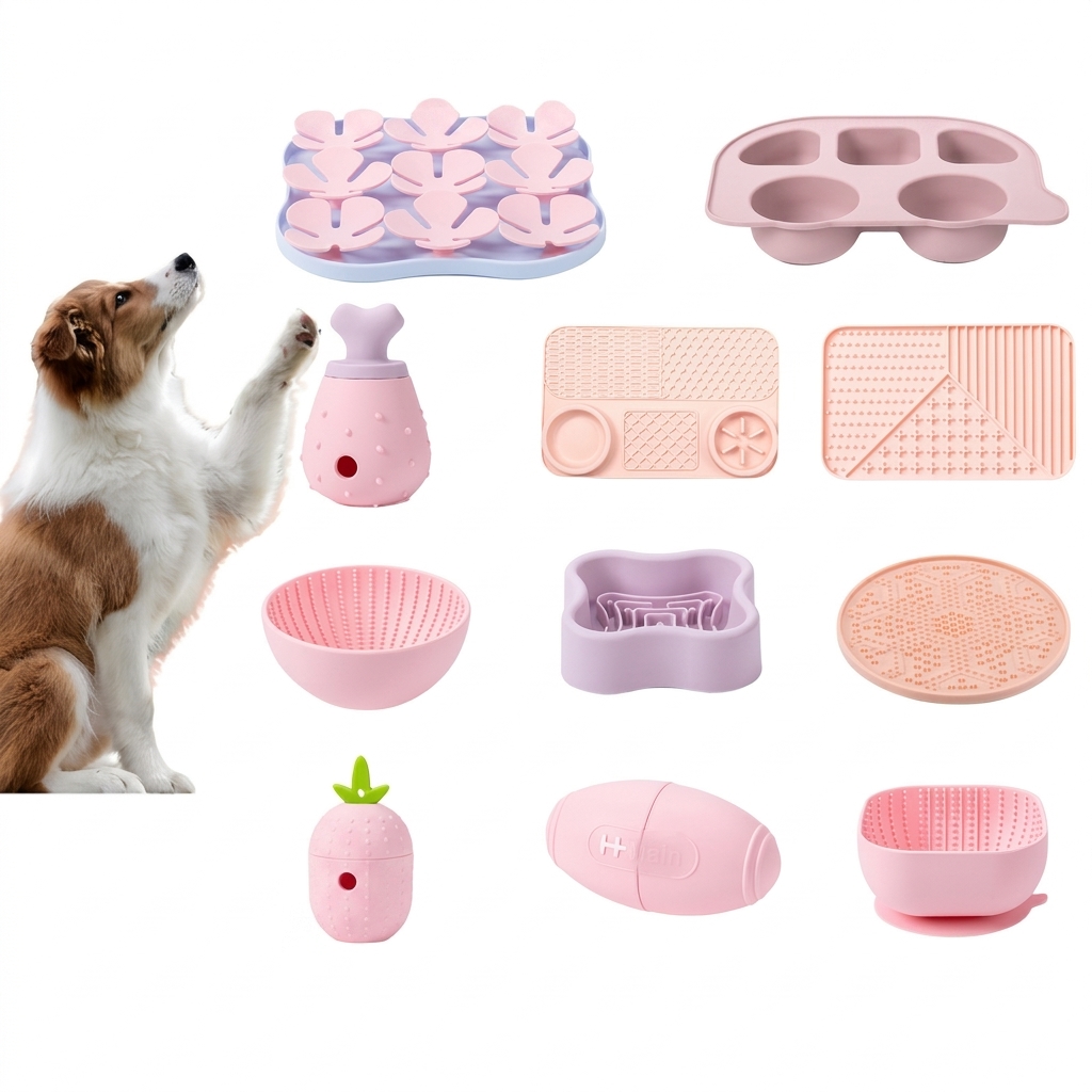 New Arrival Durable Silicone Gel Pet Toy Cat Dog Licking Mat Tear-Resistant Easy Clean Leak-Proof Slow-Feeding Bowl