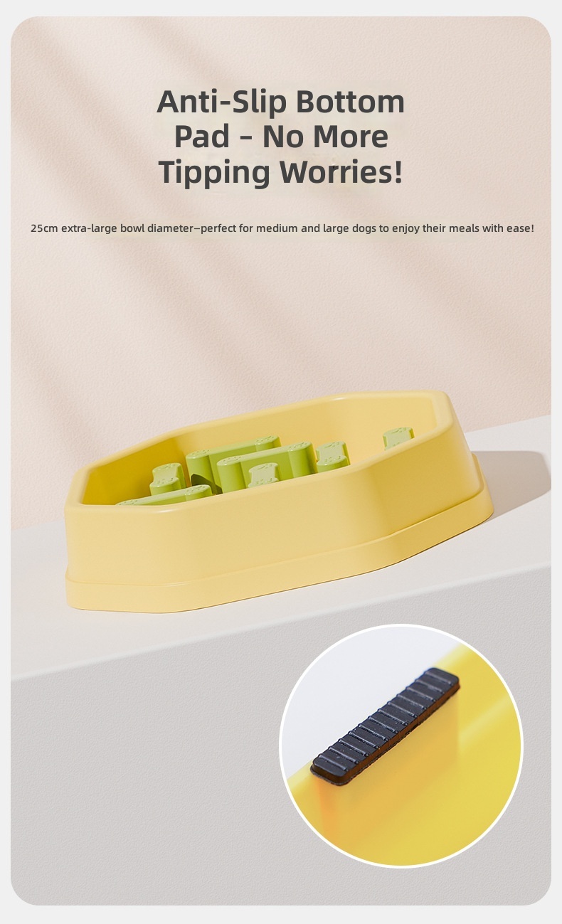 Luno Slow Food Bowl for Dogs &amp; Cats-Anti-Choking Adjustable Difficulty Anti-Overturning Polypropylene Pet Bowl