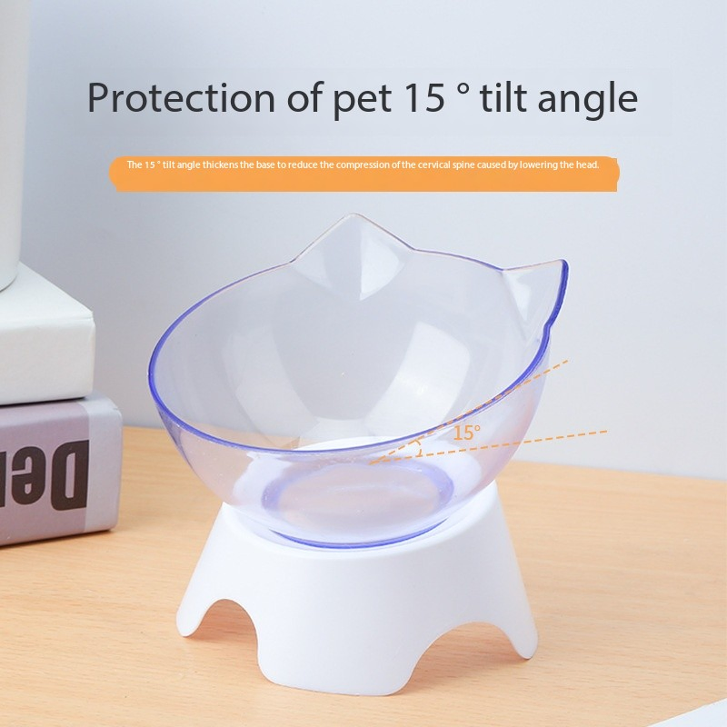 Cat Bowl Cat Food Bowls for Indoor Cats Elevated Cat Bowls 15° Tilted Protect Spine