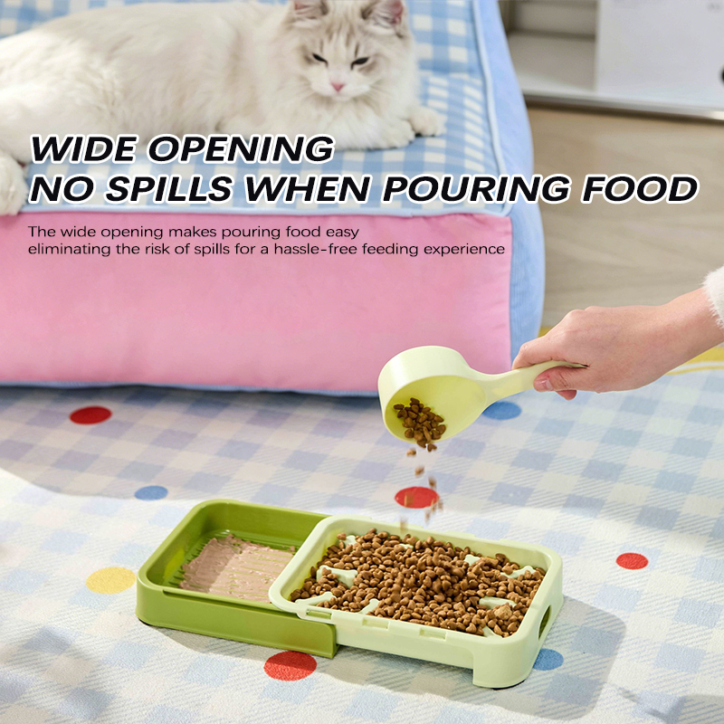 2-in-1 Interactive Slow Feeder Eco-Friendly Durable Plastic Modern Pet Bowls Anti-Choking Dog Cat Food Water Feeding Indoor
