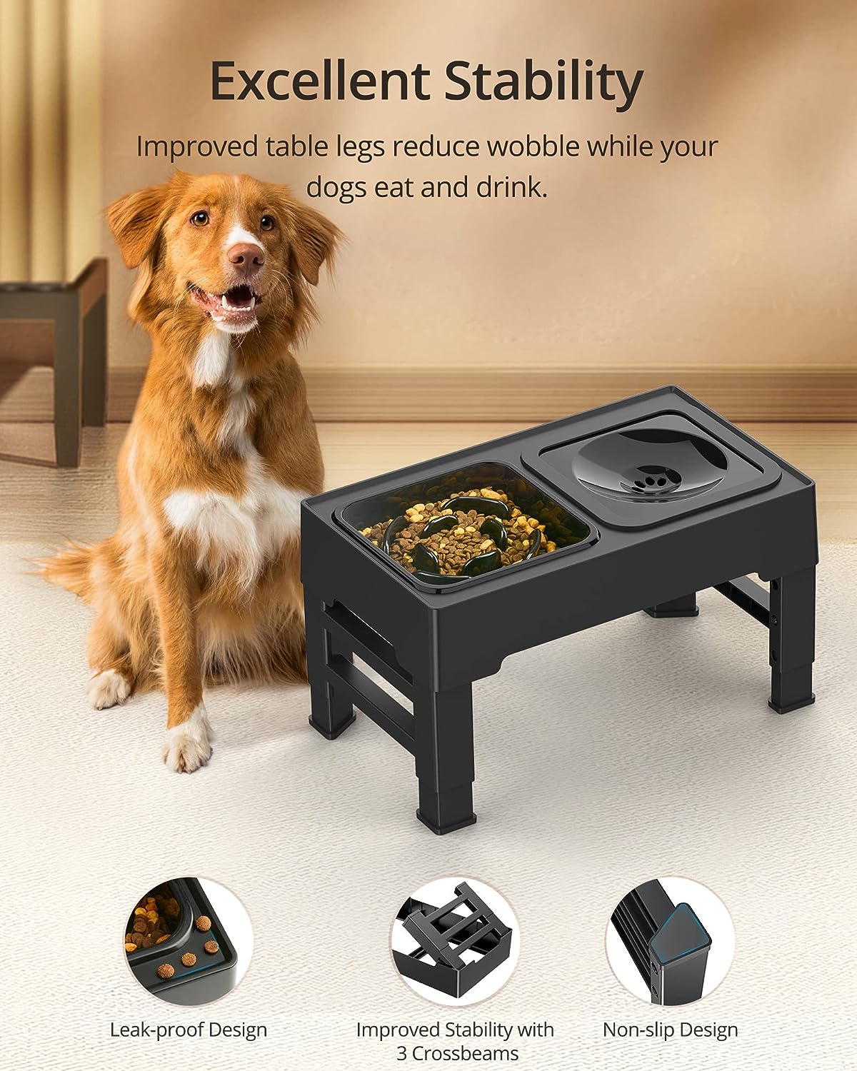 Adjustable Elevated Dog Bowl Grid Image 4