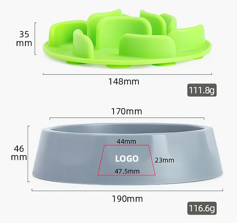 BPA Free Insert Detachable Dog Slow Feeder Cat Slow Feeder Pet Product Insert Removable Silicone Slow Feeding Pet Feeder