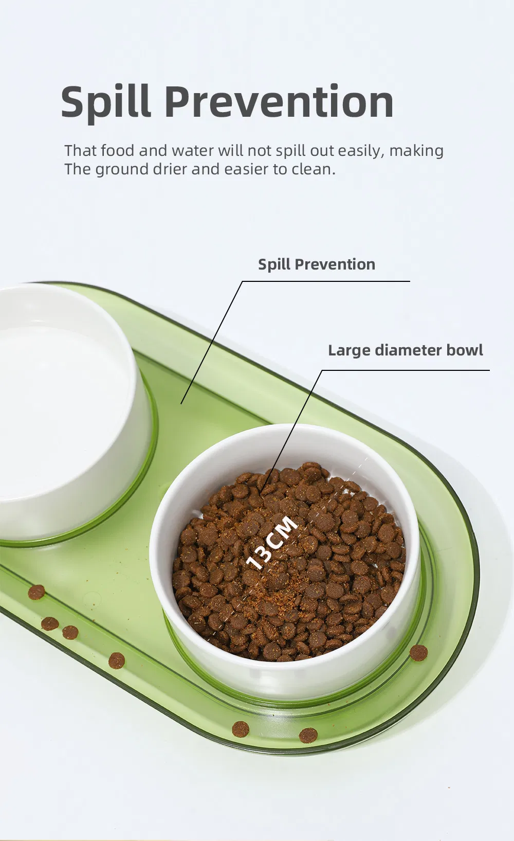 10 Degree Tilted Angle Pet Bowl Anti Overflow Dog Cat Bowl for Small Cats Dogs