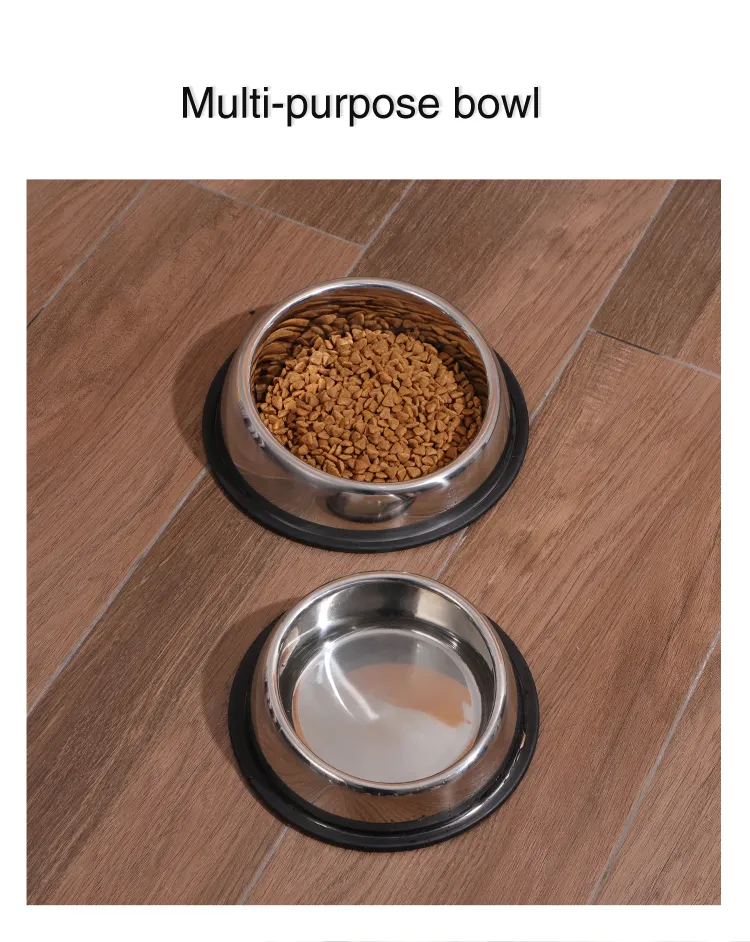 Wholesale Ergonomic Slanted Design Stainless Steel Pet Dog Bowl Food Grade Tilted Pet Feeding Bowls for Bulk Supply