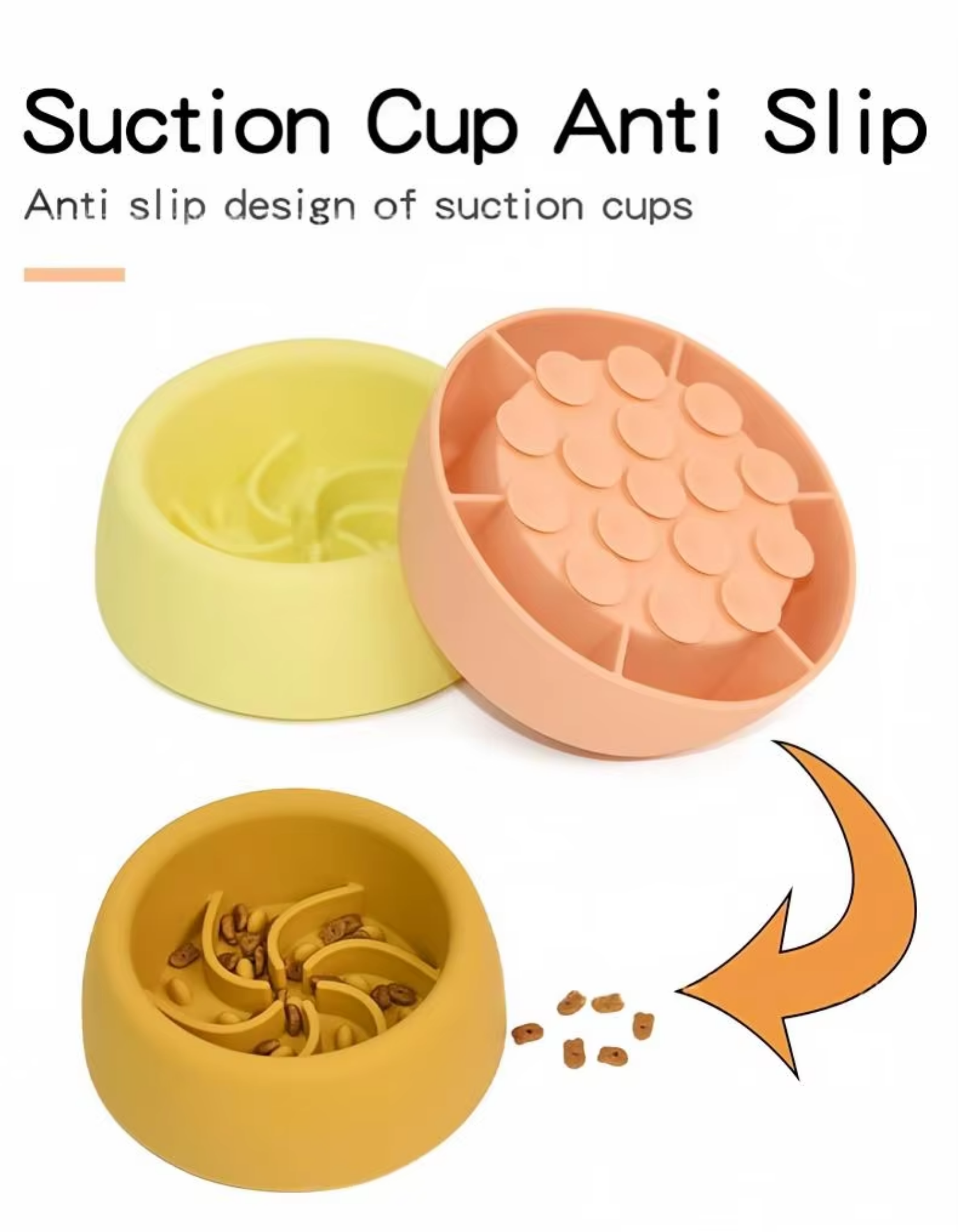 Wholesale Silicone Slow Feeder Dog Bowl 3 Sizes Non-Slip Anti-Choke Love Solid Waterproof Support Custom