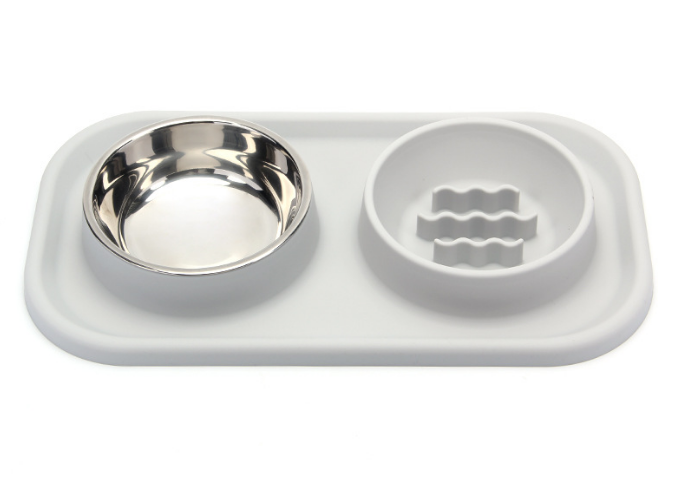 Silicone Slow Food Bowl Anti-Overturning Dog Cat Water Feeding Bowl