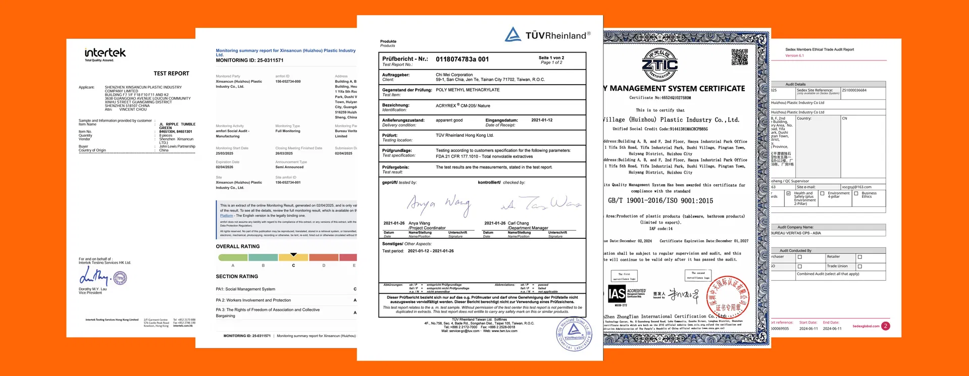 ISO FDA BSCI SMETA Certification Awards