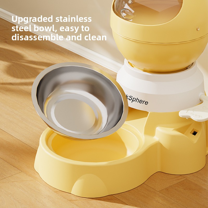 Cat &amp; Dog Large-Capacity Automatic Feeder Push-Type Portion-Controlled Puzzle Bowl
