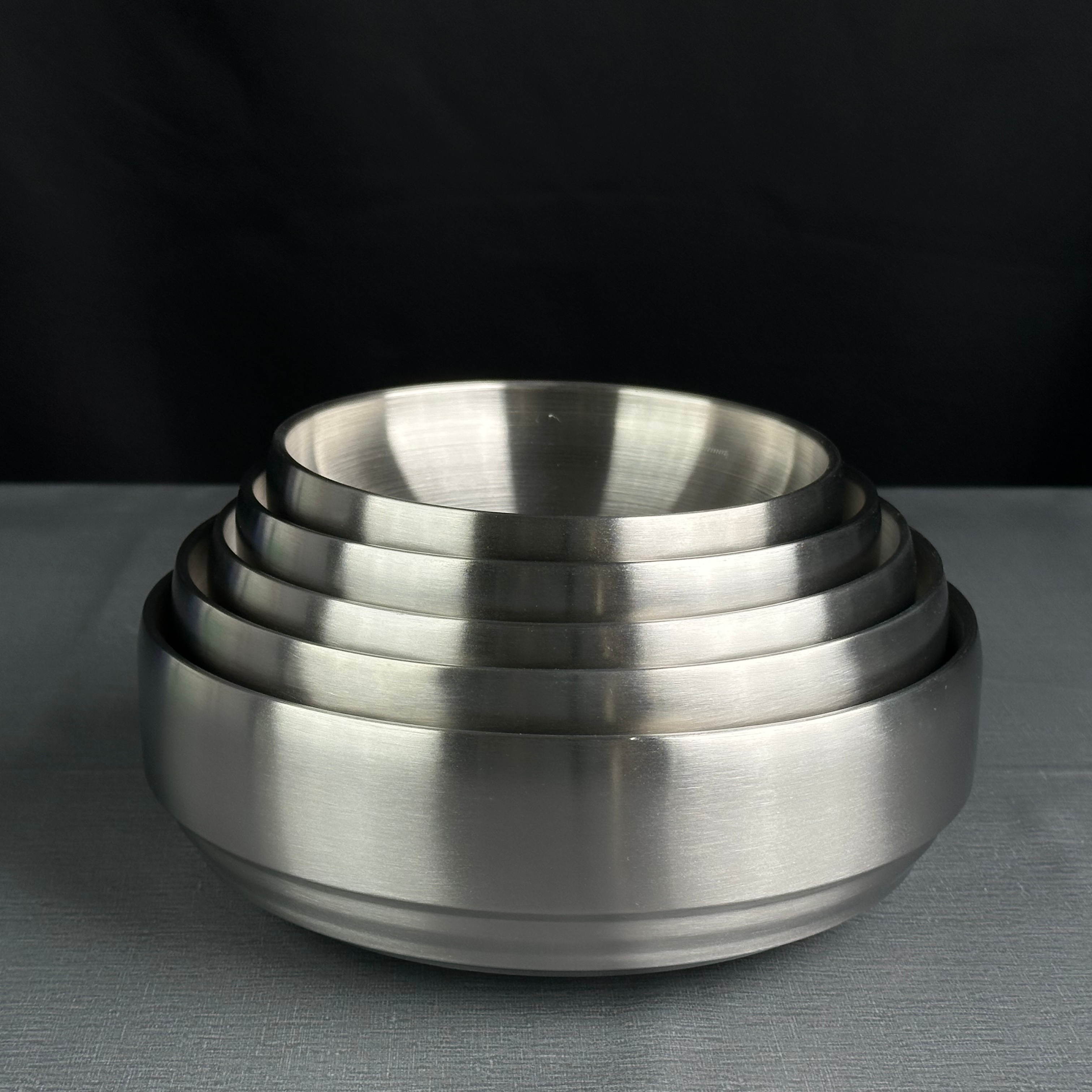 Wholesale Korean Style Double Wall Stainless Steel Ramen Rice Soup Bowls 304 Metal Gold Silver For Parties