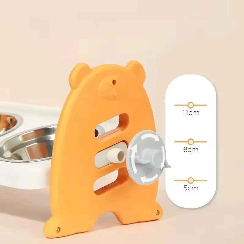 Adjustable Plastic Dog Bowl Tilted Cat Bowl Single Ceramic Double Stainless Steel Pet Feeder Bowls