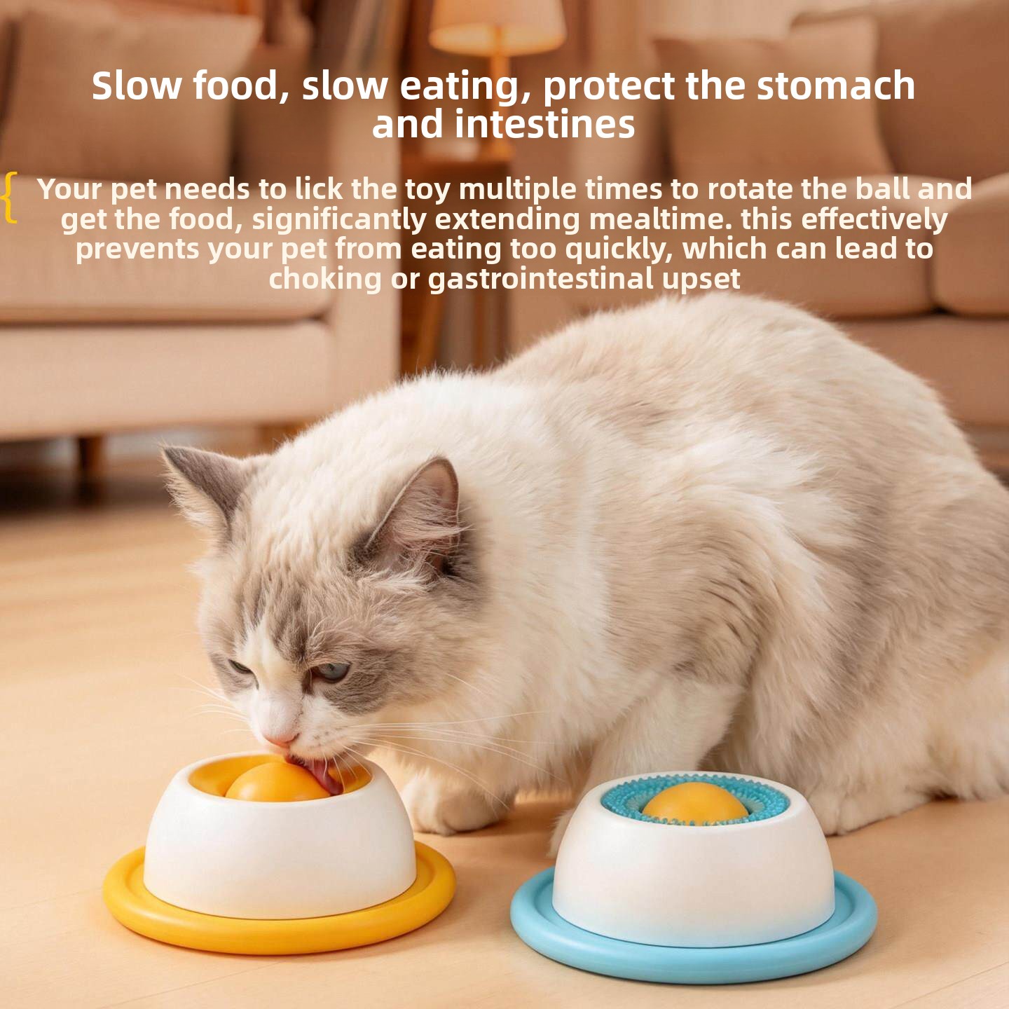 New ABS Material Slow Feeder Bowl Food-Dispensing Lickable Enrichment Toy For Dogs Cats Interactive Puzzle Keeps Cats