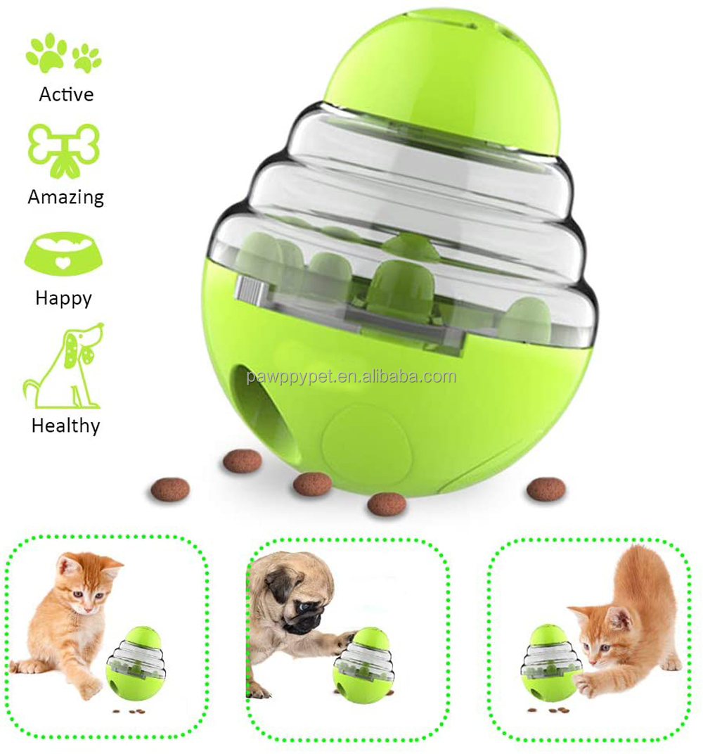 Dog Tumbler Treat Ball Pet Slow Feeder Treat Ball Small Interactive Food Dispenser Adjustable Treats Eat Canister Funny Maze Gym