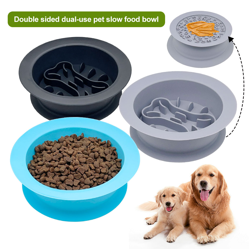 Multi Functional Pet Food Water Bowl Pet Lick Mat Silicone Dog Eating Food Water Bowl Slow Feeding Mat Slow Feeder Dog Bowl
