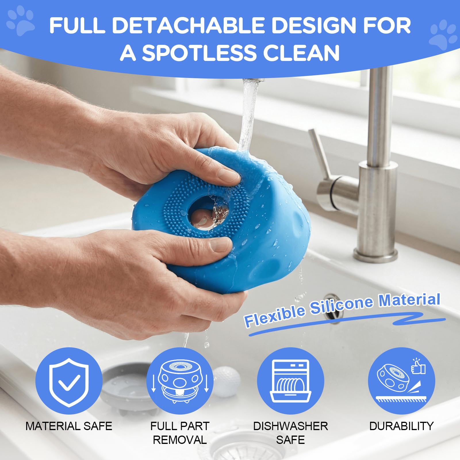 ZMaker 2026 New Silicone Dog Licking Bowl with Rolling Ball Lick and Roll Bowl for Dogs Slow Feeder Dog Bowls for Liquid