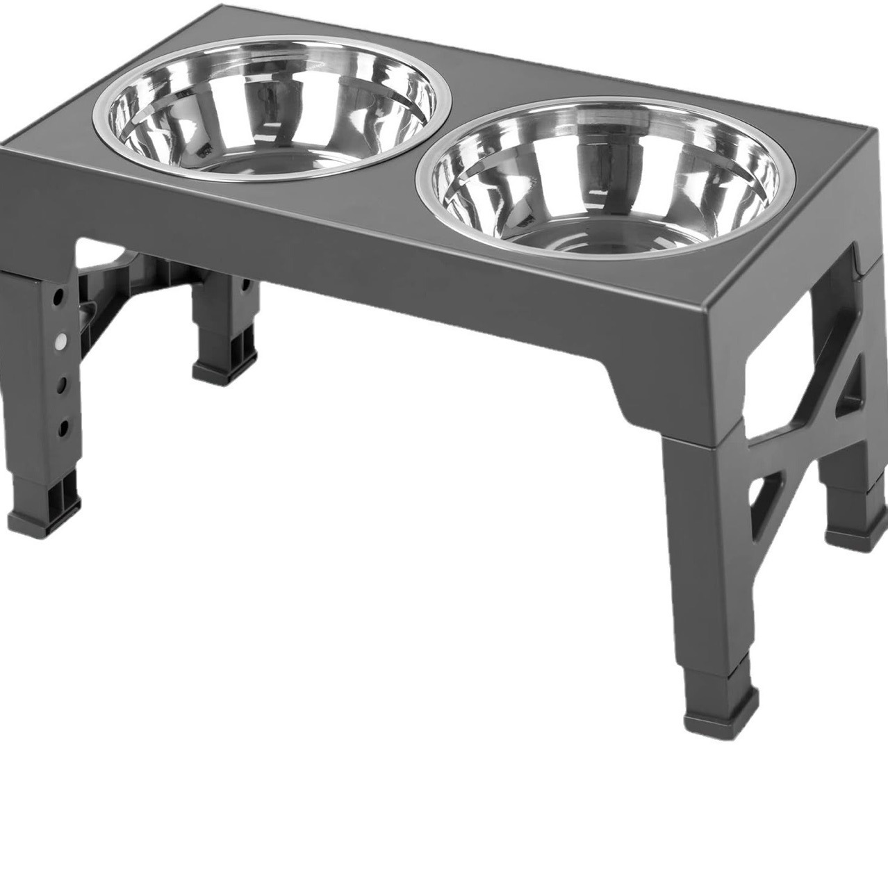 Premium Stainless Steel Elevated Dog Feeder 2-in-1 Slow Food Bowl Adjusts to 5 Heights Wholesale