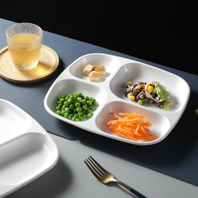 Fast Food Melamine Plates Chargers Plate Breakfast Melamine Partition Divided Plate