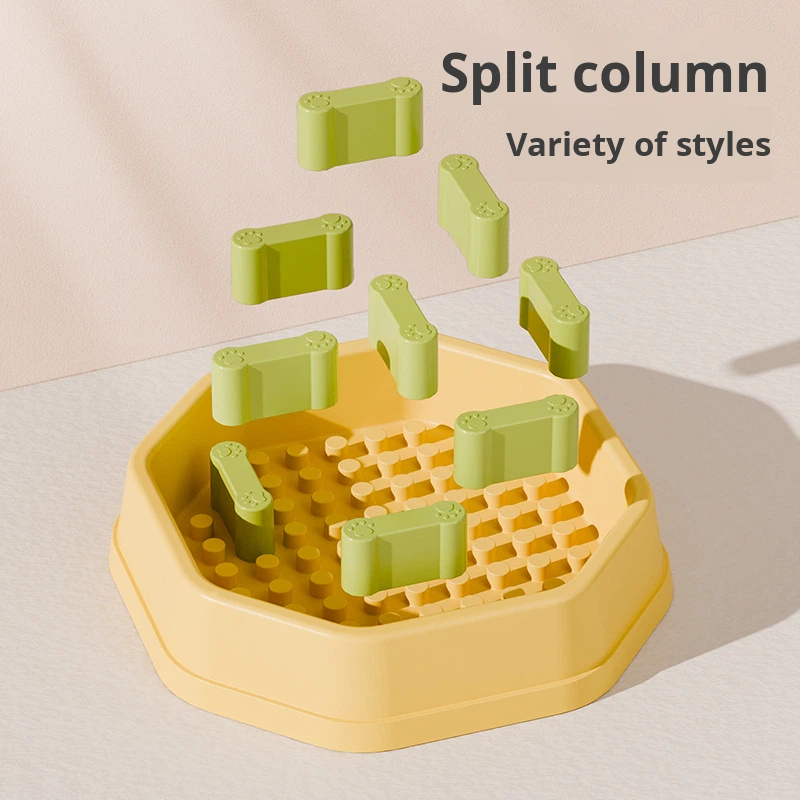 Slow Feeder Bowl for Dogs Anti-Choke Adjustable Difficulty Anti-Spill PP Solid Eco-Friendly Pet Bowl