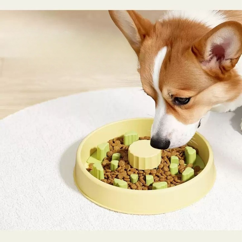 Adjustable 5-Level Difficulty Slow Feeder for Cats and Dogs with Safe and Smooth Surface