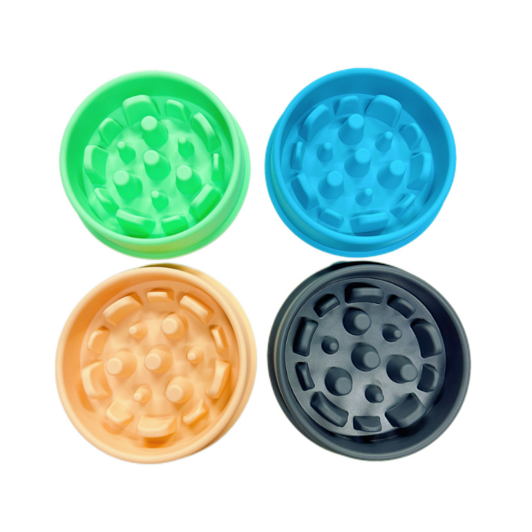 Manufacturer Direct Supply Silicone Pet Slow Feeder Bowl Sky Blue/Dark Gray/Peach Pink Prevents Choking Vomiting