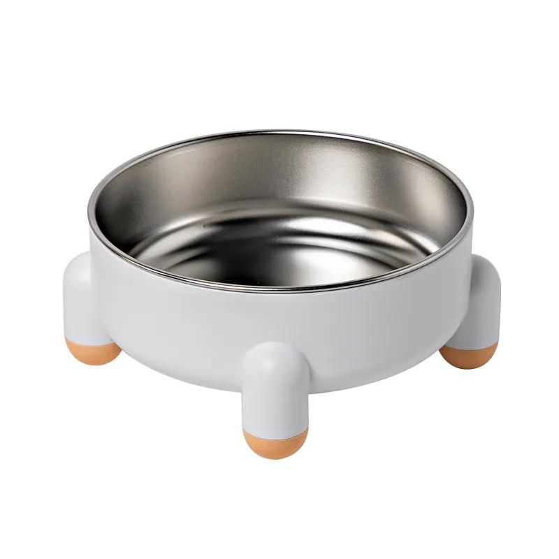 Stainless Steel Tilted Raised Cat Food Bowl Four-Leaf Clover Design Feeder Pet Food Water Bowl for Small Dogs Puppy