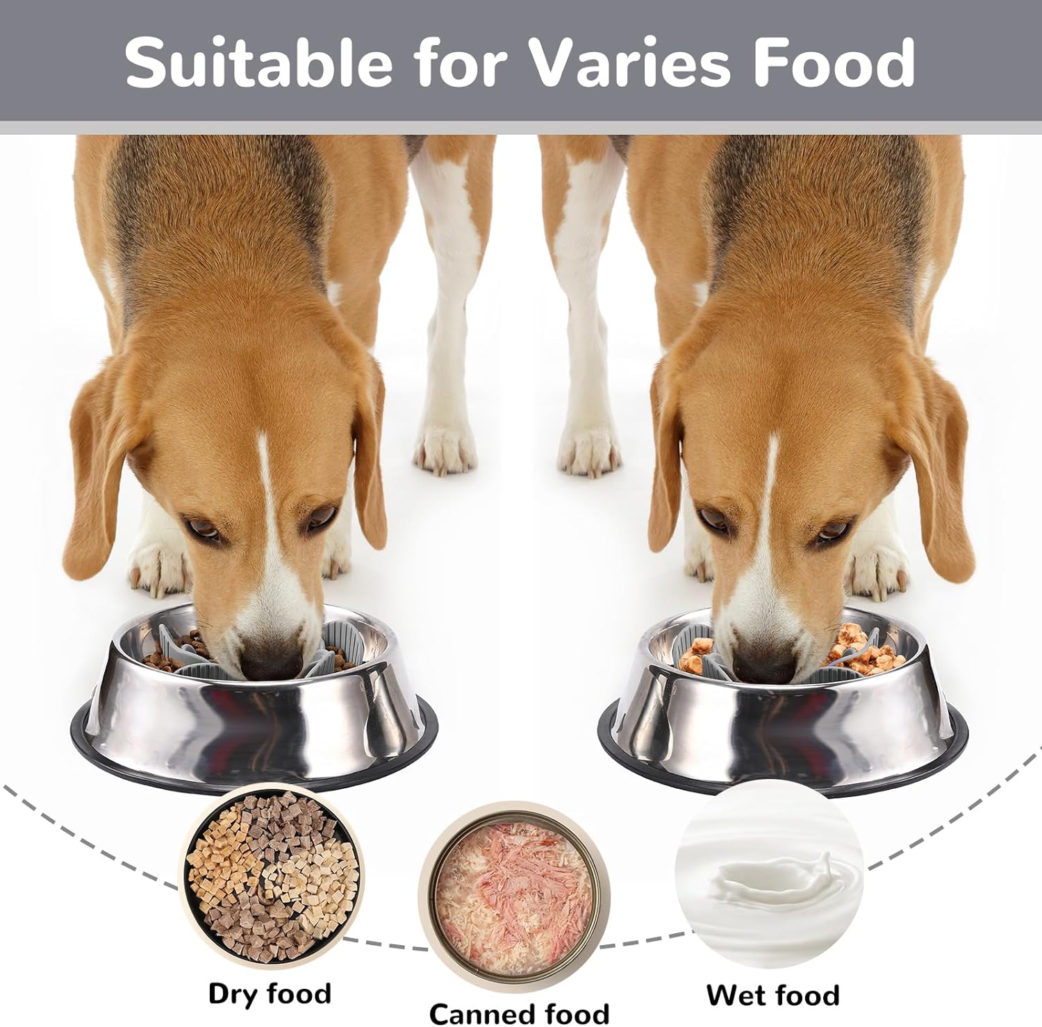 OEM Dog Bowls Silicone Spiral Dog Food Bowls Feeder Slow Feeder Dog Bowl Insert