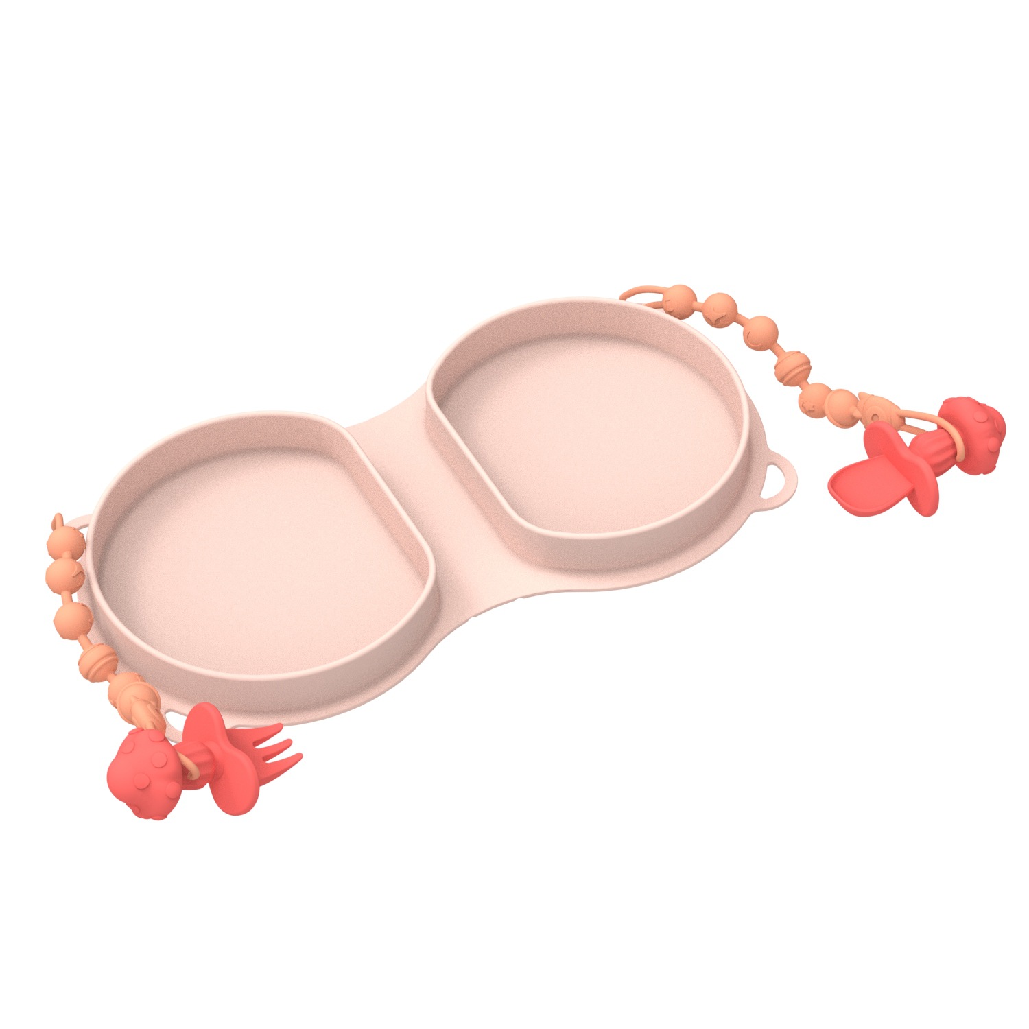 Portable Outdoor Collapsible Food Grade BPA Free Plate Feeding Baby Safe Silicone Divided Dinner Plate Dish