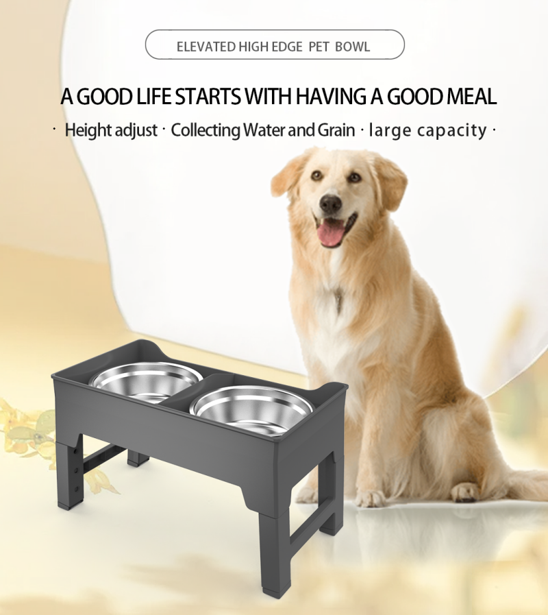 Elevated Adjustable Raised Slow Feeder Dog Bowls