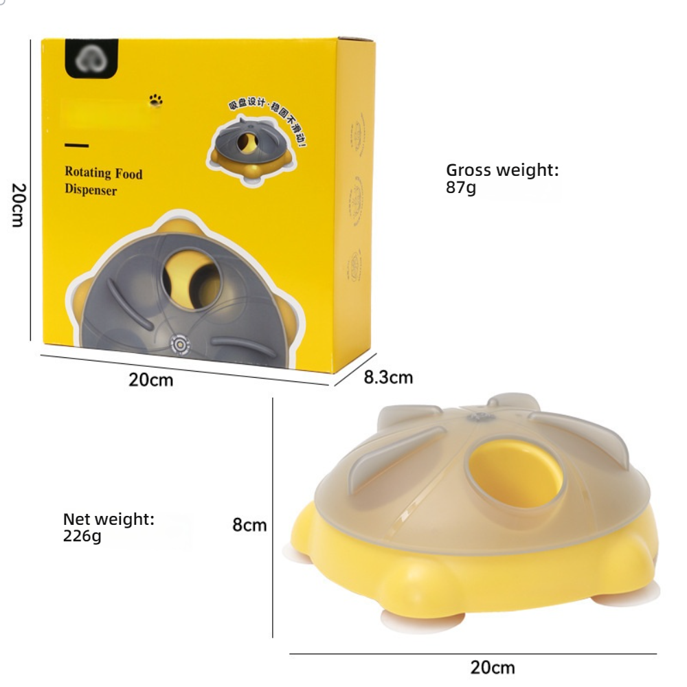 Interactive Slow Food Bowl with Anti-Choking Suction Cup Cat Carousel Snack Stash Maze Educational Pet Feeder with Movement Toys