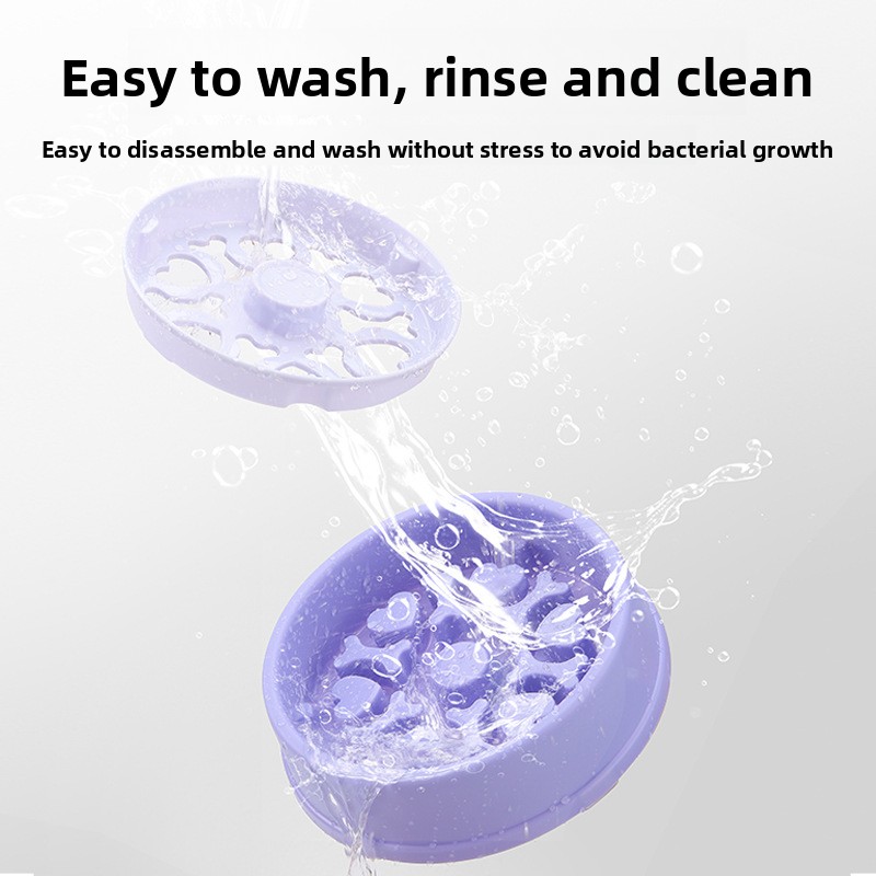 Cross-Border New Style Dog Slow-Feeding 2-in-1 Tip-Proof Non-Slip Food-grade PP Bowl with Suction Cup for Small/Medium Cats Dogs
