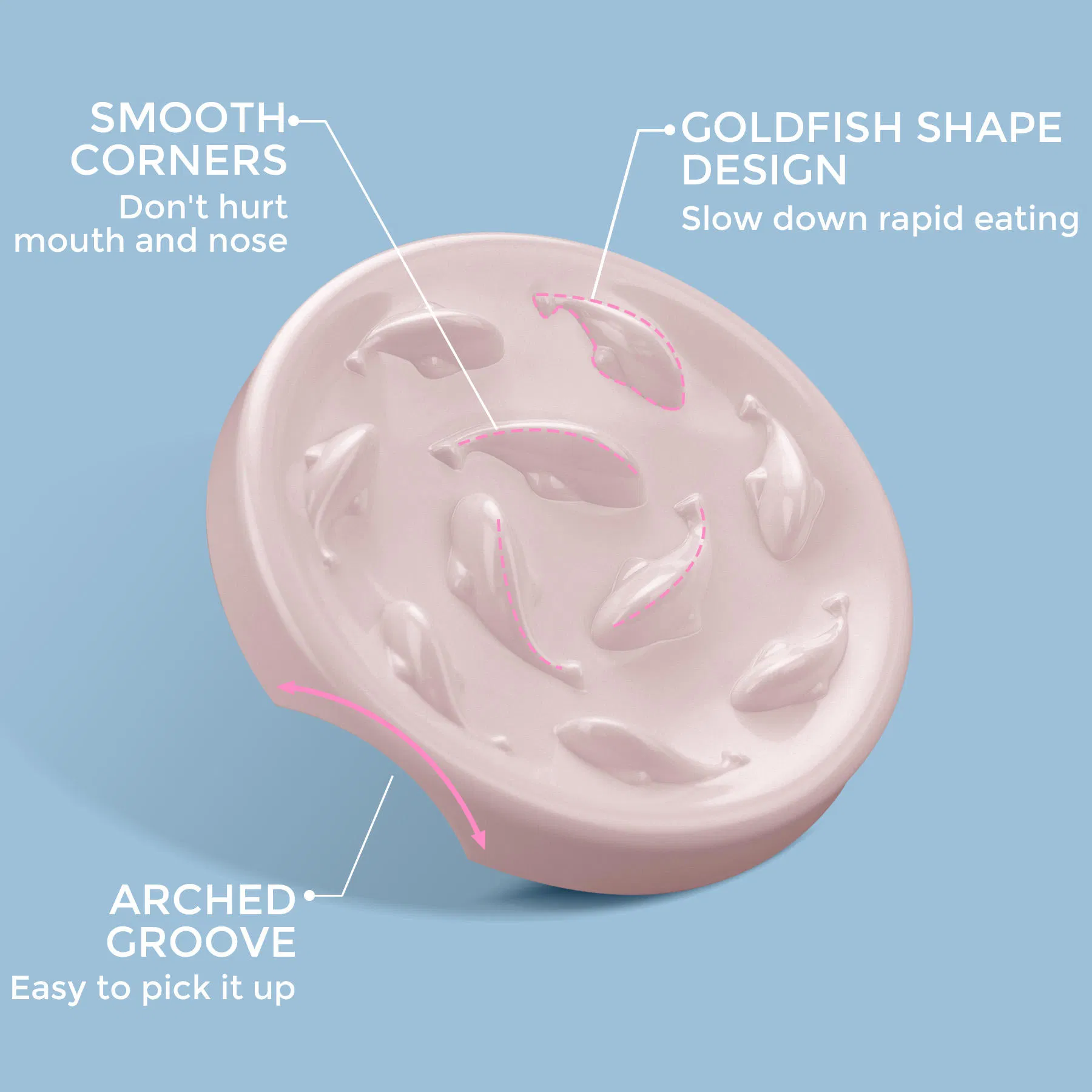 Anti-Choking Ceramic Slow Eating Pet Bowl with Cute Whale Design