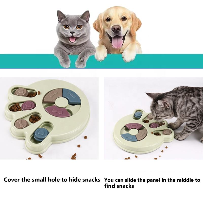 Eco-Friendly Plastic Pet Puzzle Interactive Food Treat Dispenser Toy IQ Training Dog Cat Food Puzzle Feeder Toy