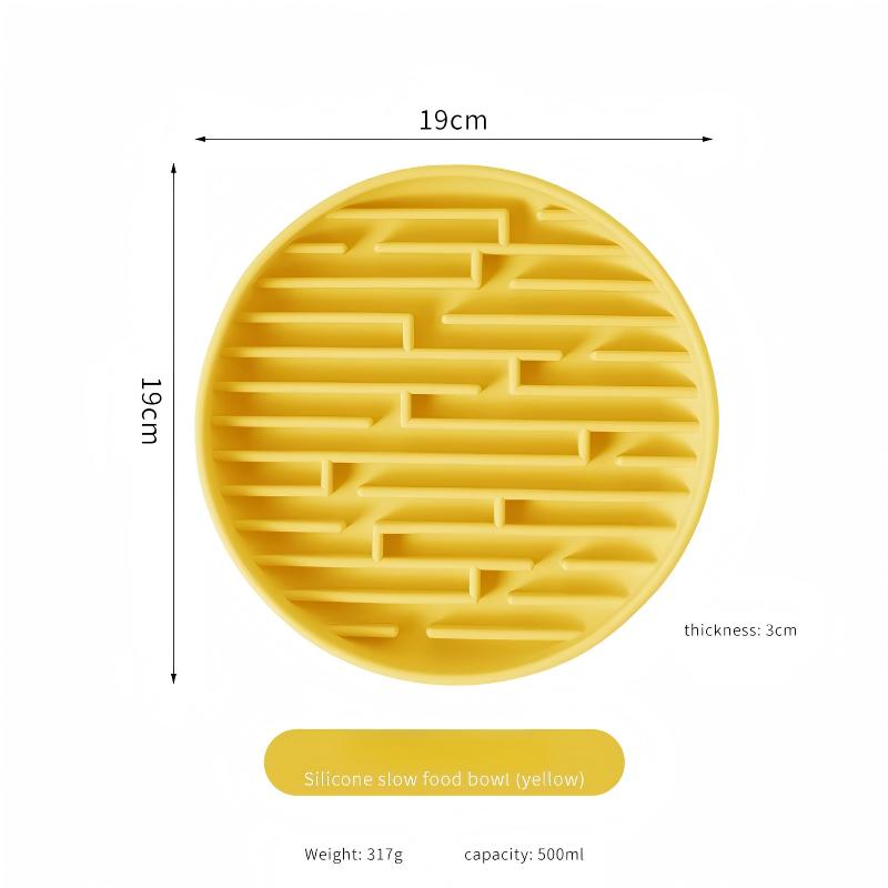 Green 317g Silicone Slow Food Bowl Easy Clean Dishwasher Safe Pet Feeder for Fast Eaters
